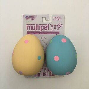 NEW Dog Toys Mini 2 Latex Squeakers Easter Eggs | Multipet
